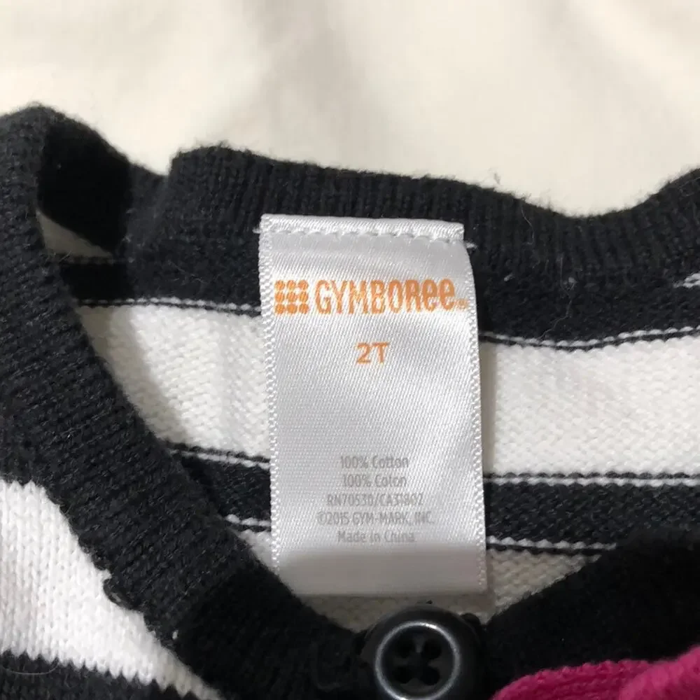 Gymboree Blk/white strip peplum sweater worn once